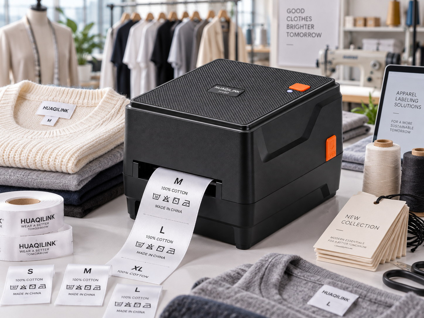 HQL-HQ490 apparel wash care label printing
